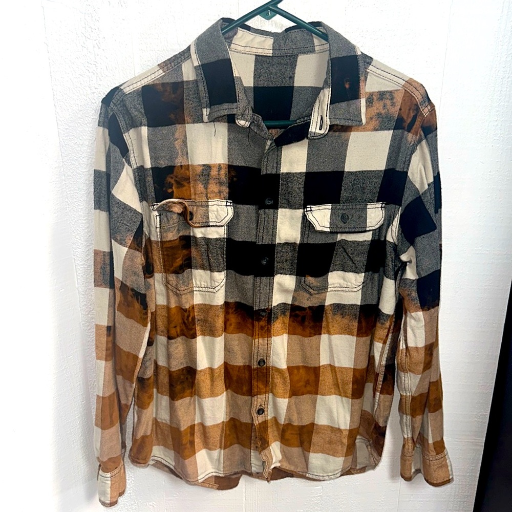 Hand-Dyed Bleached Flannel